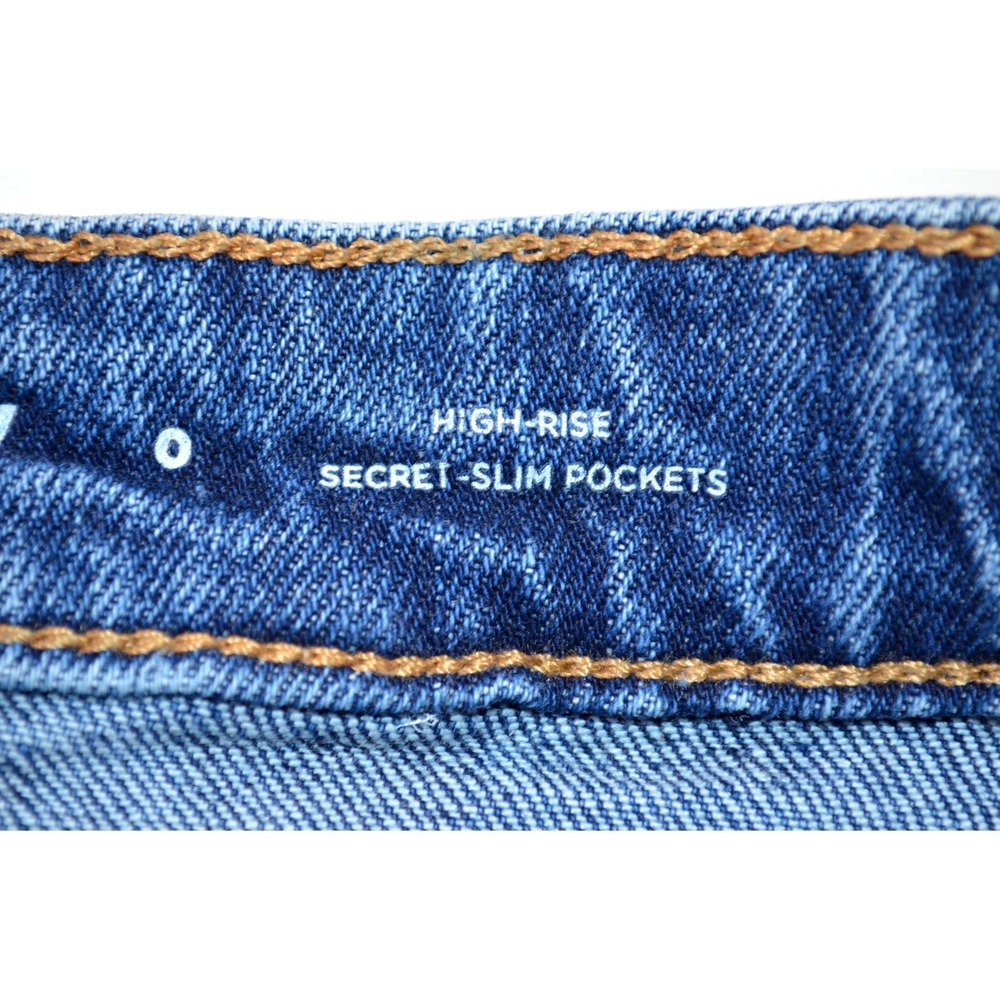 Old Navy Skirt Women's Size 0 Blue Denim A-Line Midi Button Front Waist 28" - Picture 10 of 11